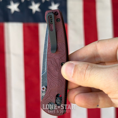 Hogue Mysto (Fire) 3.4″ Clip Point Knife, Redstone Fire Richlite Handle, CPM MagnaCut Blade, Made in USA (24452)