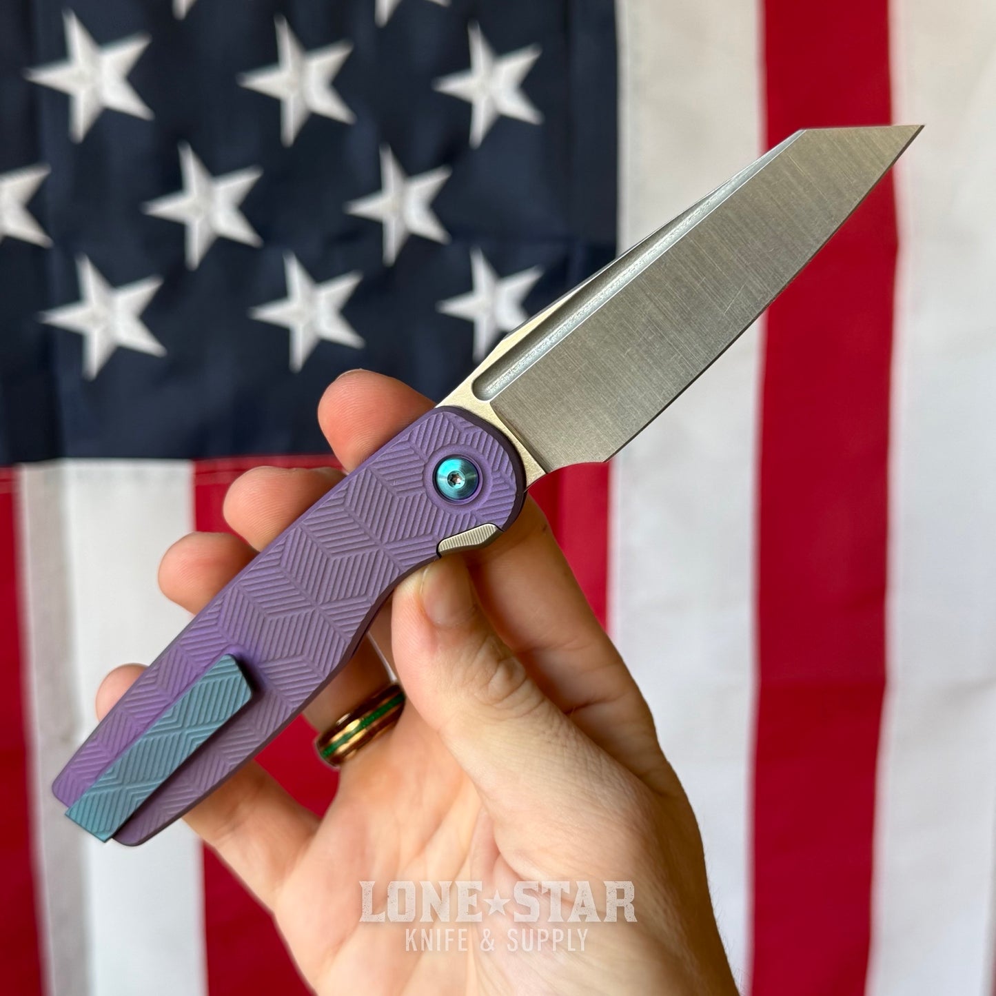 The Back Door: Brown Knives Cortex XL, 3.45" MagnaCut Front Flipper, Titanium, Serial 724 - Made in USA (Trade In)