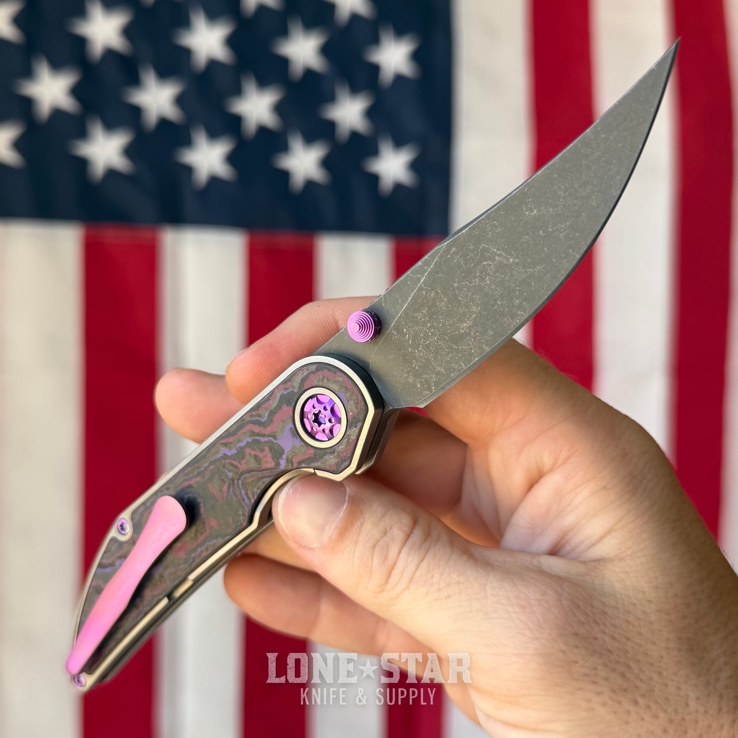 Hypercut MFG Bikkhu, CPM-S45VN Flipper, Titanium Frame, Purple Fat Carbon Inlay, Serial 0194 - Made in USA