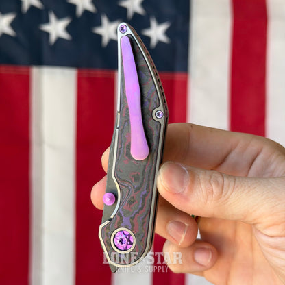 Hypercut MFG Bikkhu, CPM-S45VN Flipper, Titanium Frame, Purple Fat Carbon Inlay, Serial 0194 - Made in USA