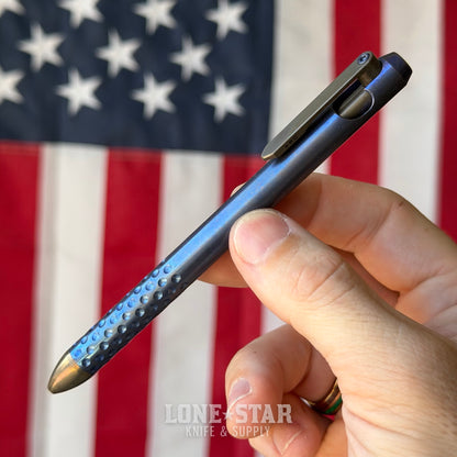 Hypercut MFG Nackt Pen, Machined Titanium Bolt Action, Pilot G2 Refill - Made in USA