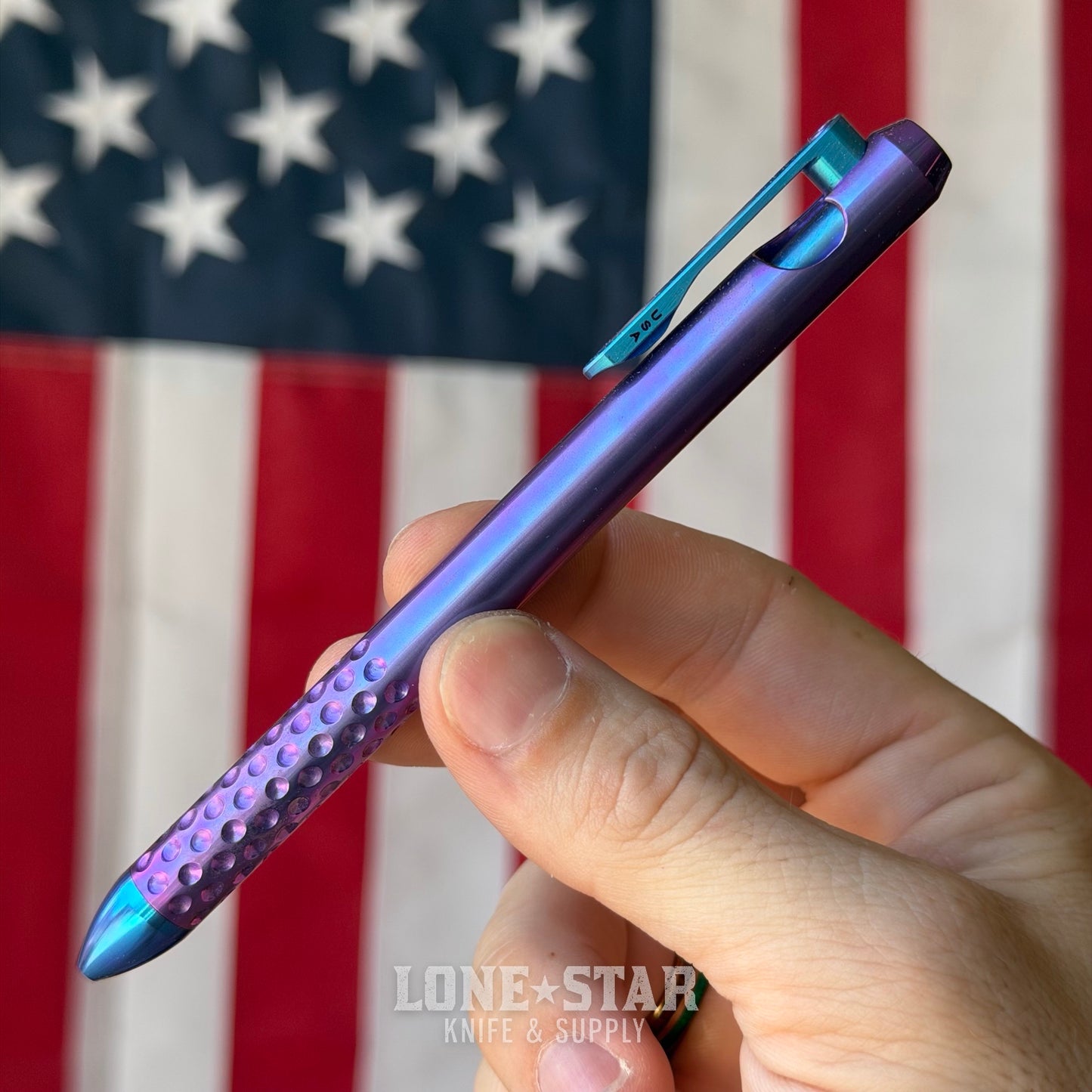 Hypercut MFG Nackt Pen, Machined Titanium Bolt Action, Pilot G2 Refill - Made in USA