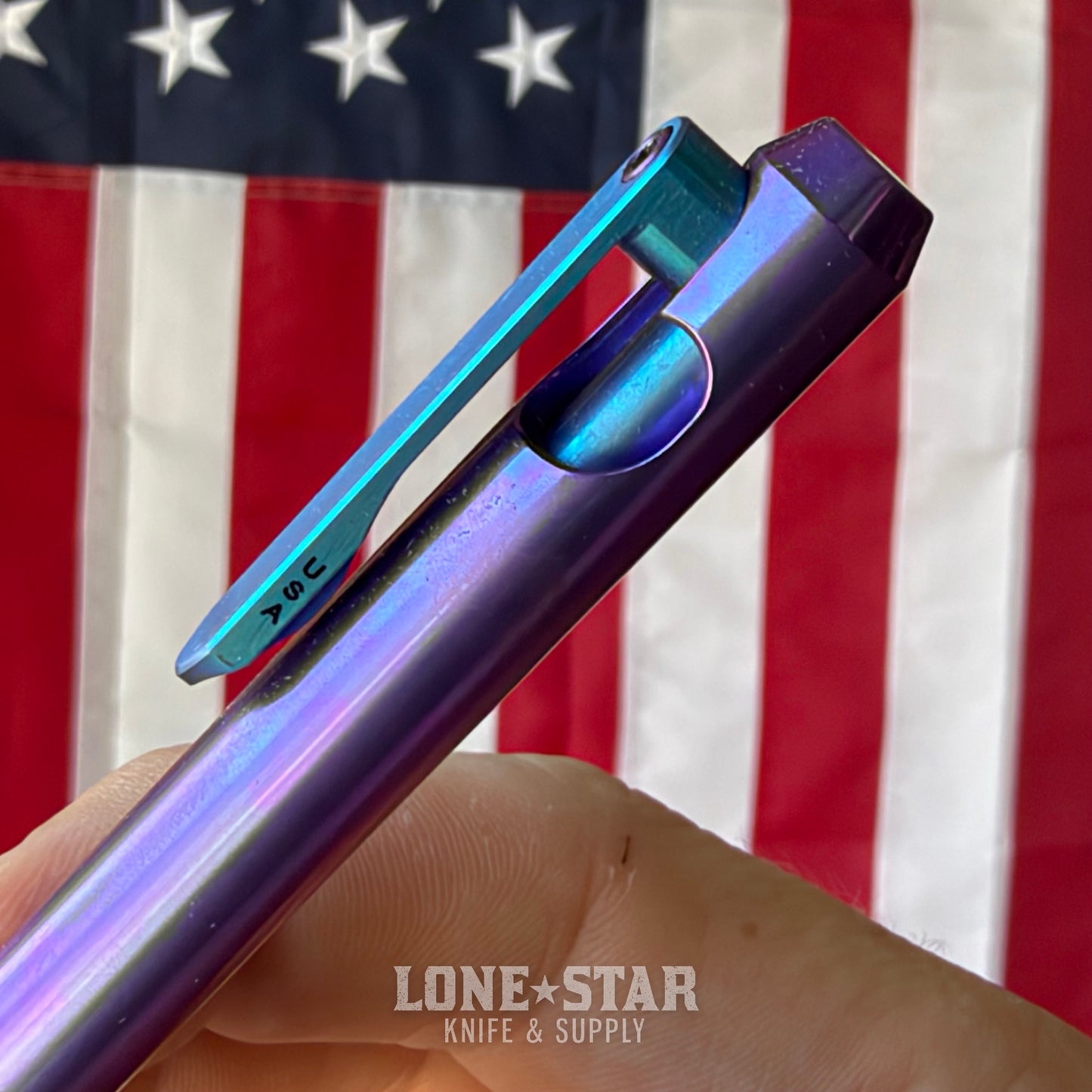Hypercut MFG Nackt Pen, Machined Titanium Bolt Action, Pilot G2 Refill - Made in USA