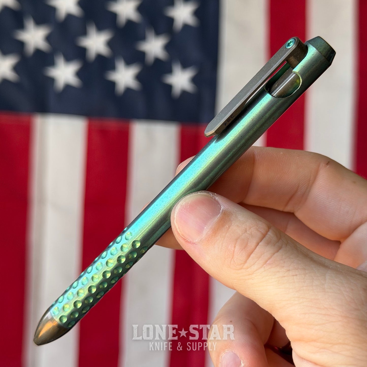 Hypercut MFG Nackt Pen, Machined Titanium Bolt Action, Pilot G2 Refill - Made in USA