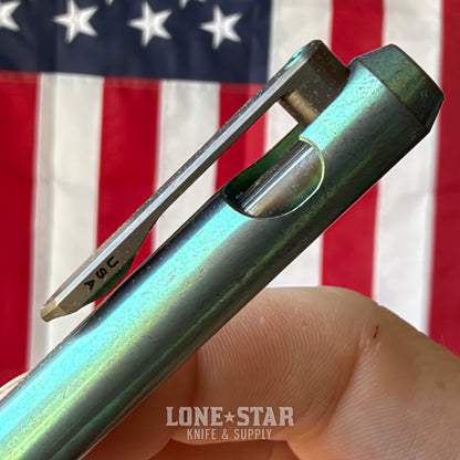 Hypercut MFG Nackt Pen, Machined Titanium Bolt Action, Pilot G2 Refill - Made in USA