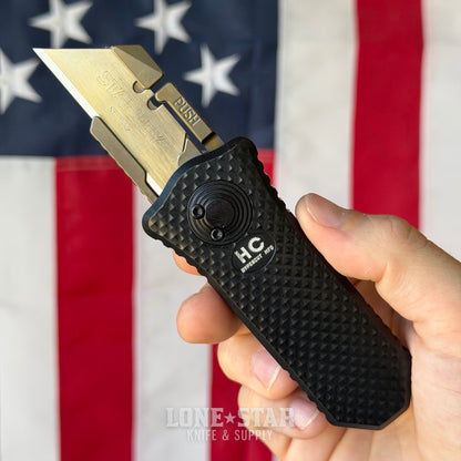 Hypercut MFG x Paragon Oracle, Gravity Razor Knife, Milled Aluminum, Titanium Hardware - Made in USA