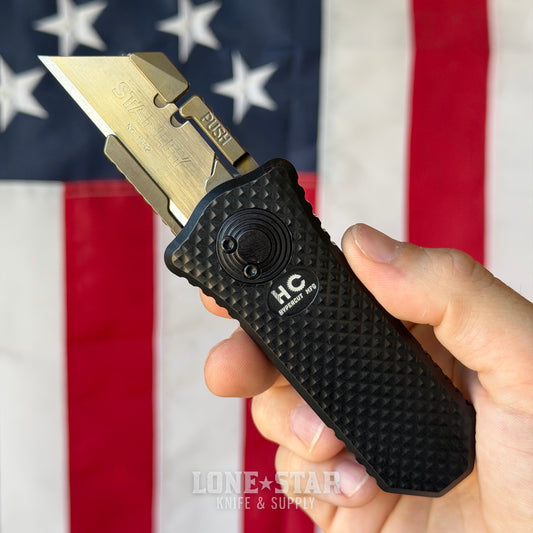 Hypercut MFG x Paragon Oracle, Gravity Razor Knife, Milled Aluminum, Titanium Hardware - Made in USA