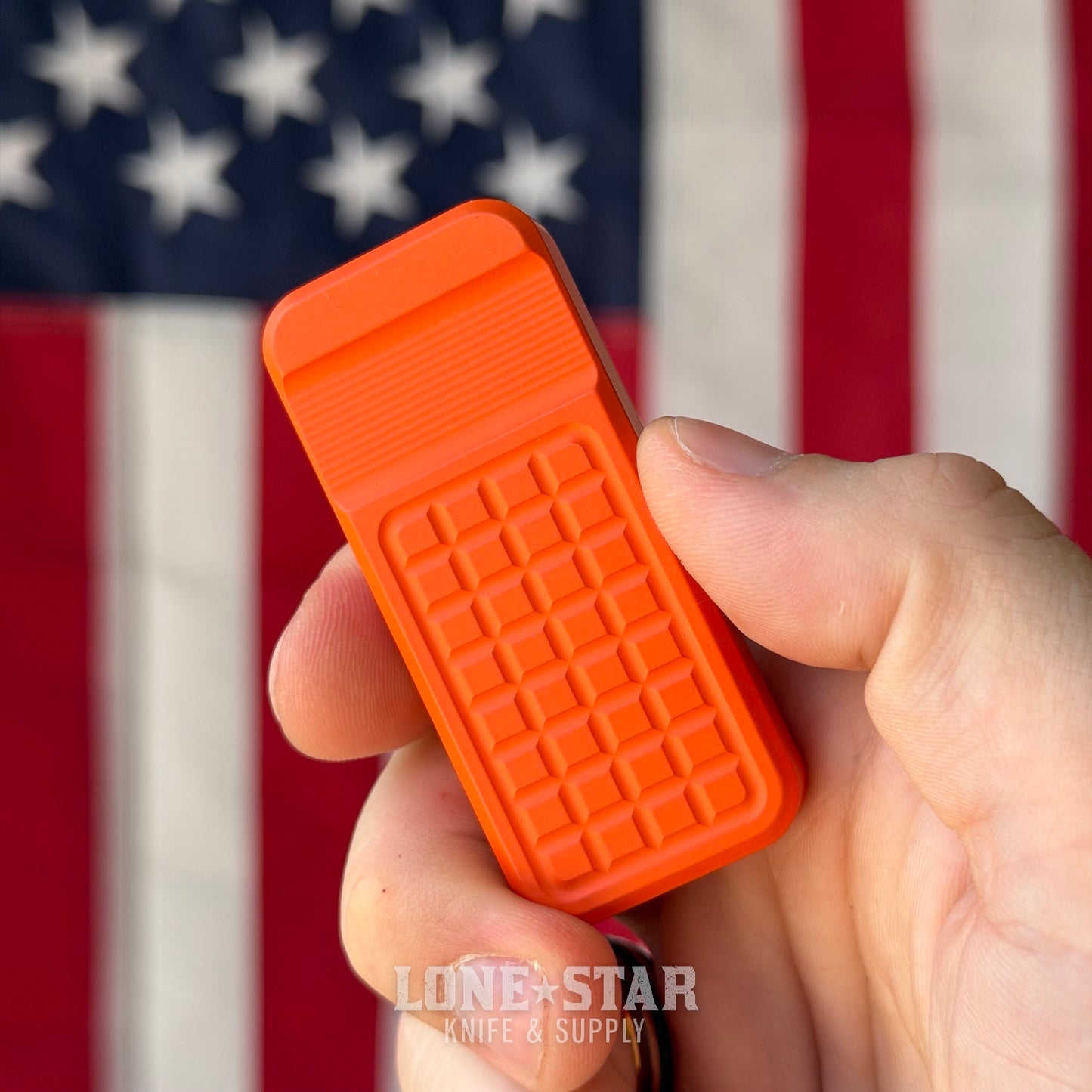 Rivery MFG Zero V2 Utility Knife, Grenade Pattern, Cerakote Hunter's Orange, 6061 Aluminum - Made in USA