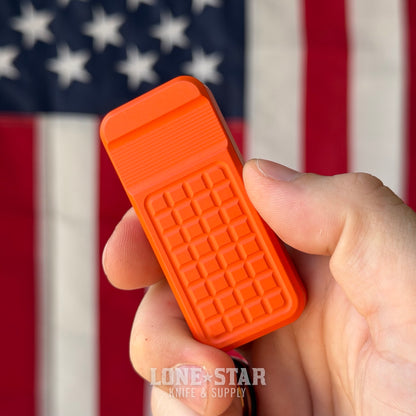 Rivery MFG Zero V2 Utility Knife, Grenade Pattern, Cerakote Hunter's Orange, 6061 Aluminum - Made in USA