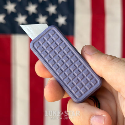 Rivery MFG Zero V2 Utility Knife, Grenade Pattern, Cerakote Crushed Orchid, 6061 Aluminum - Made in USA