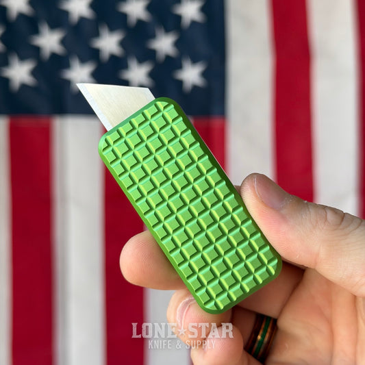Rivery MFG Zero Utility Knife – Grenade Pattern, 6061 Aluminum, Retractable Blade – Made in USA