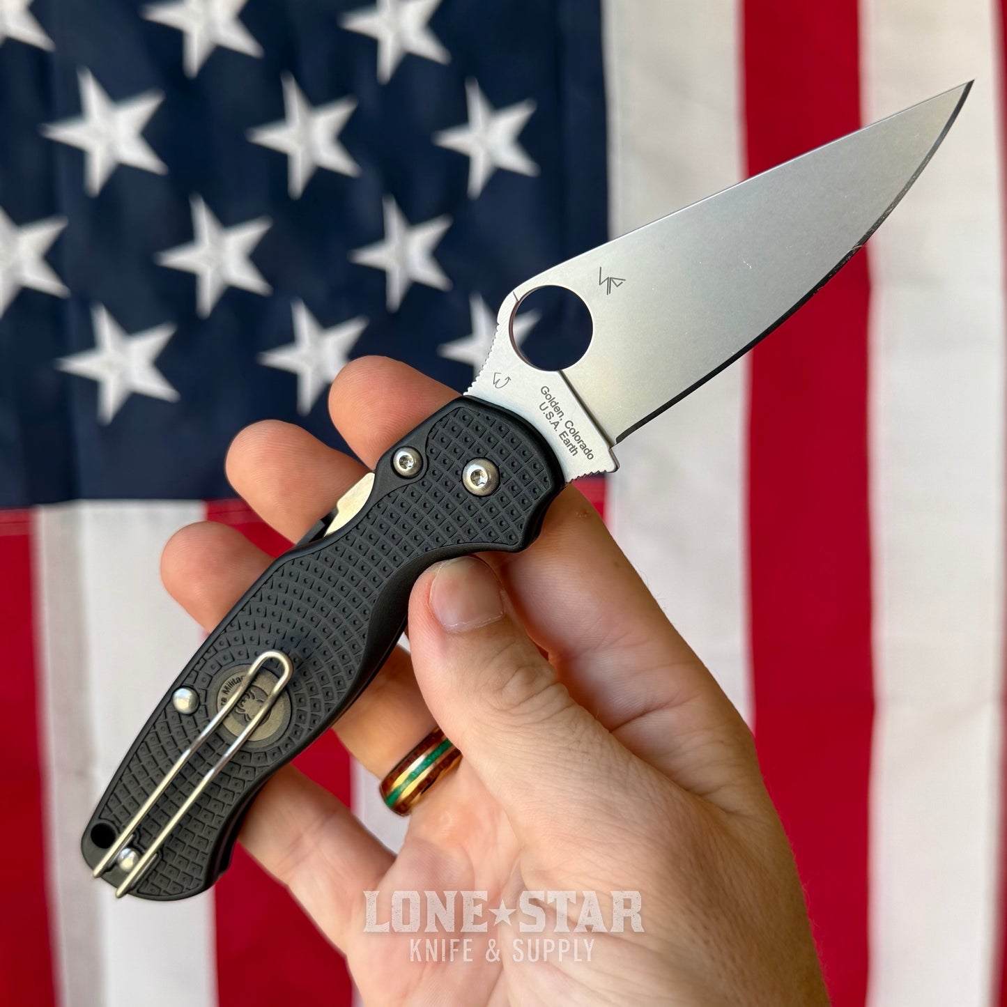 Spyderco Para Military 2 (PM2) Lightweight Folding Knife - 3.47" CTS BD1N, Black FRN - Made in USA (SC81PBK2)