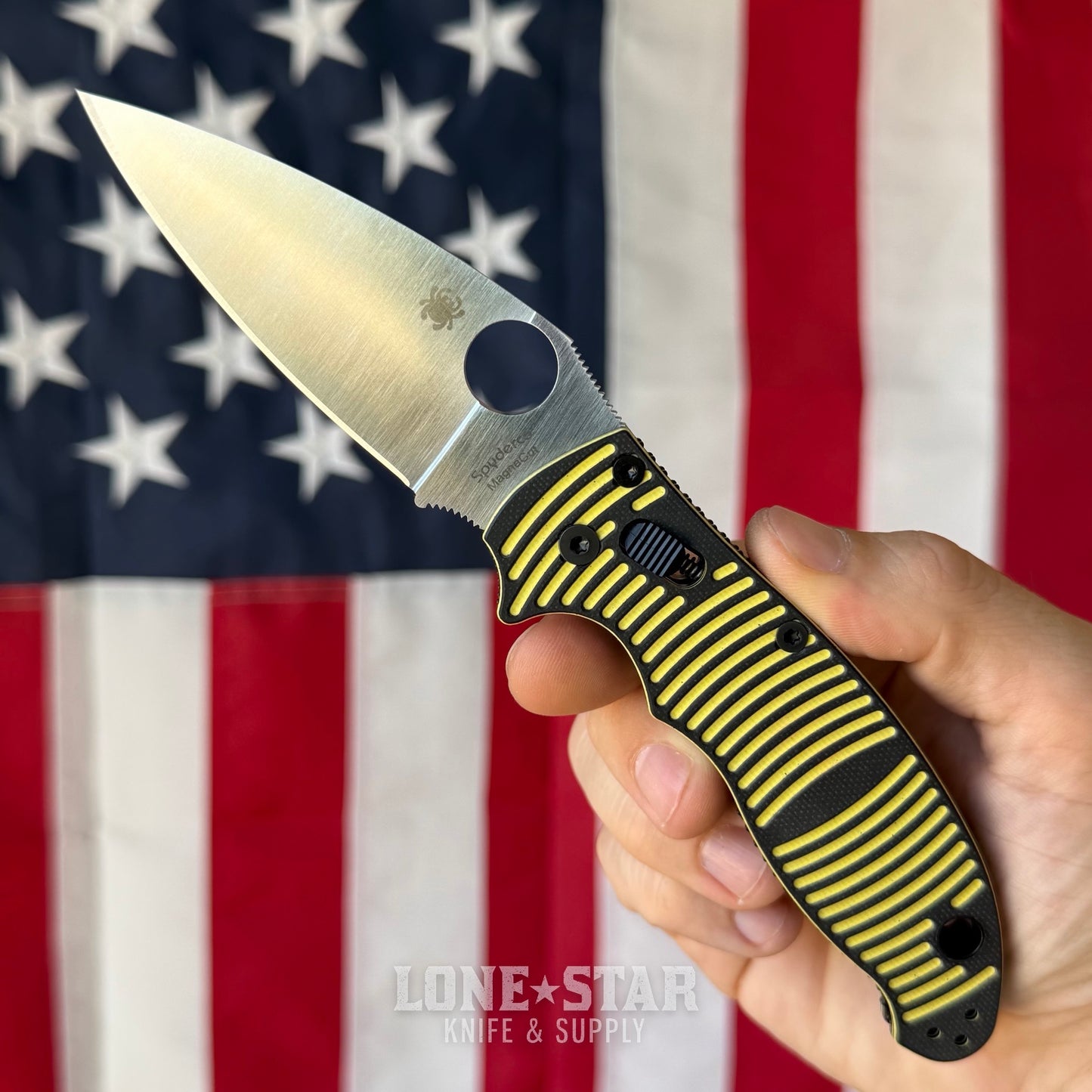 Spyderco Manix 2 Salt Folding Knife - 3.37" CPM MagnaCut, Black and Yellow G10 - Made in USA (SC101GBKYLMCP2)