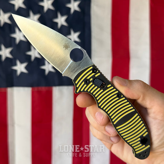 Spyderco Manix 2 Salt Folding Knife - 3.37" CPM MagnaCut, Black and Yellow G10 - Made in USA (SC101GBKYLMCP2)