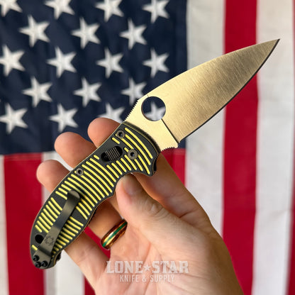 Spyderco Manix 2 Salt Folding Knife - 3.37" CPM MagnaCut, Black and Yellow G10 - Made in USA (SC101GBKYLMCP2)