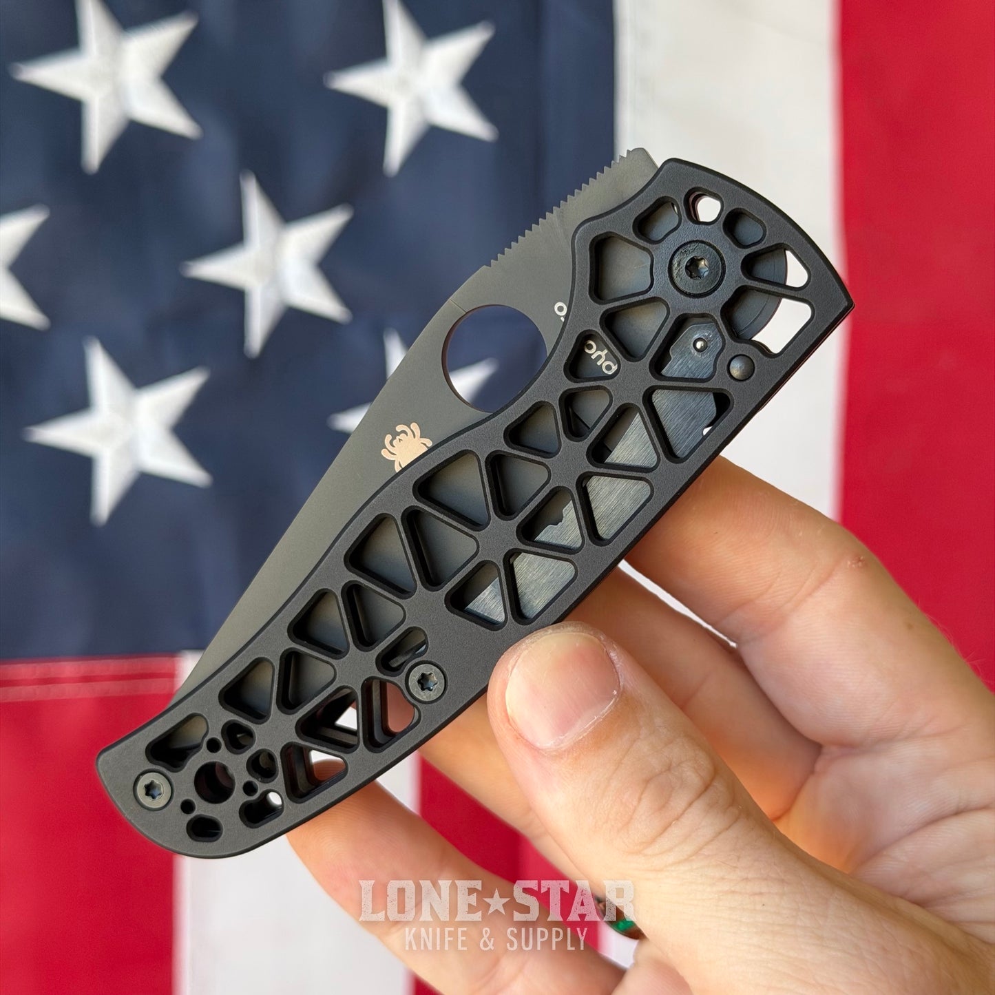 Spyderco Edgerati Folding Knife - 3.57" CPM S30V Black DLC, Black Aluminum - Made in USA (SC266BKALBKP)