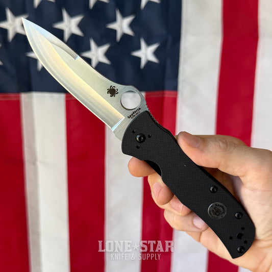 Spyderco Starmate Sprint Run Folding Knife - 3.5" CPM 20CV, Black G10 - Made in USA (SC55G20CVP)