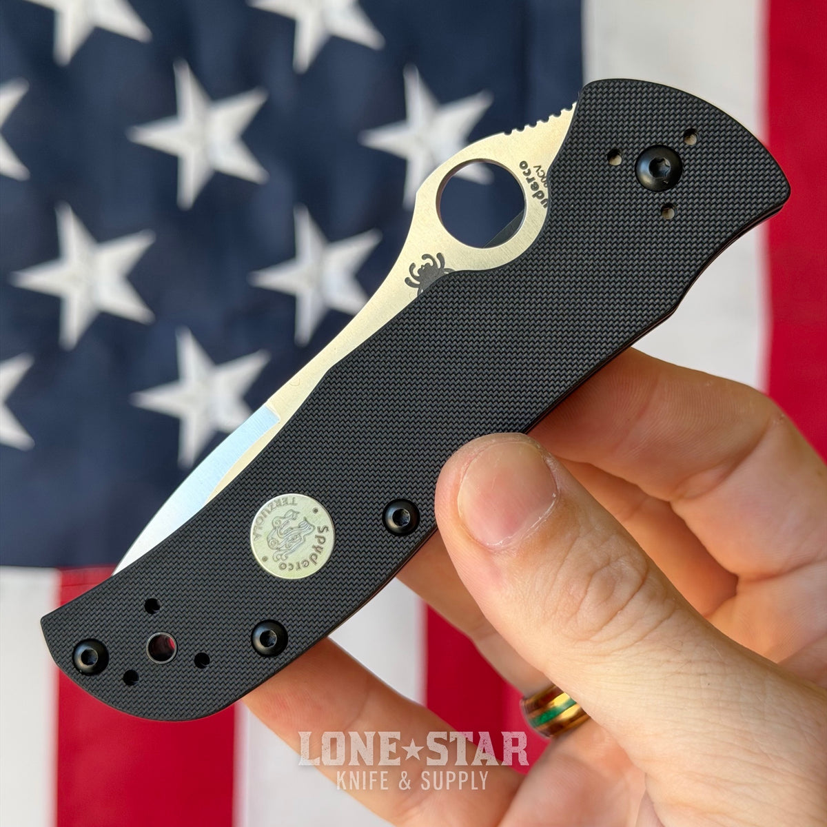 Spyderco Starmate Sprint Run Folding Knife - 3.5" CPM 20CV, Black G10 - Made in USA (SC55G20CVP)