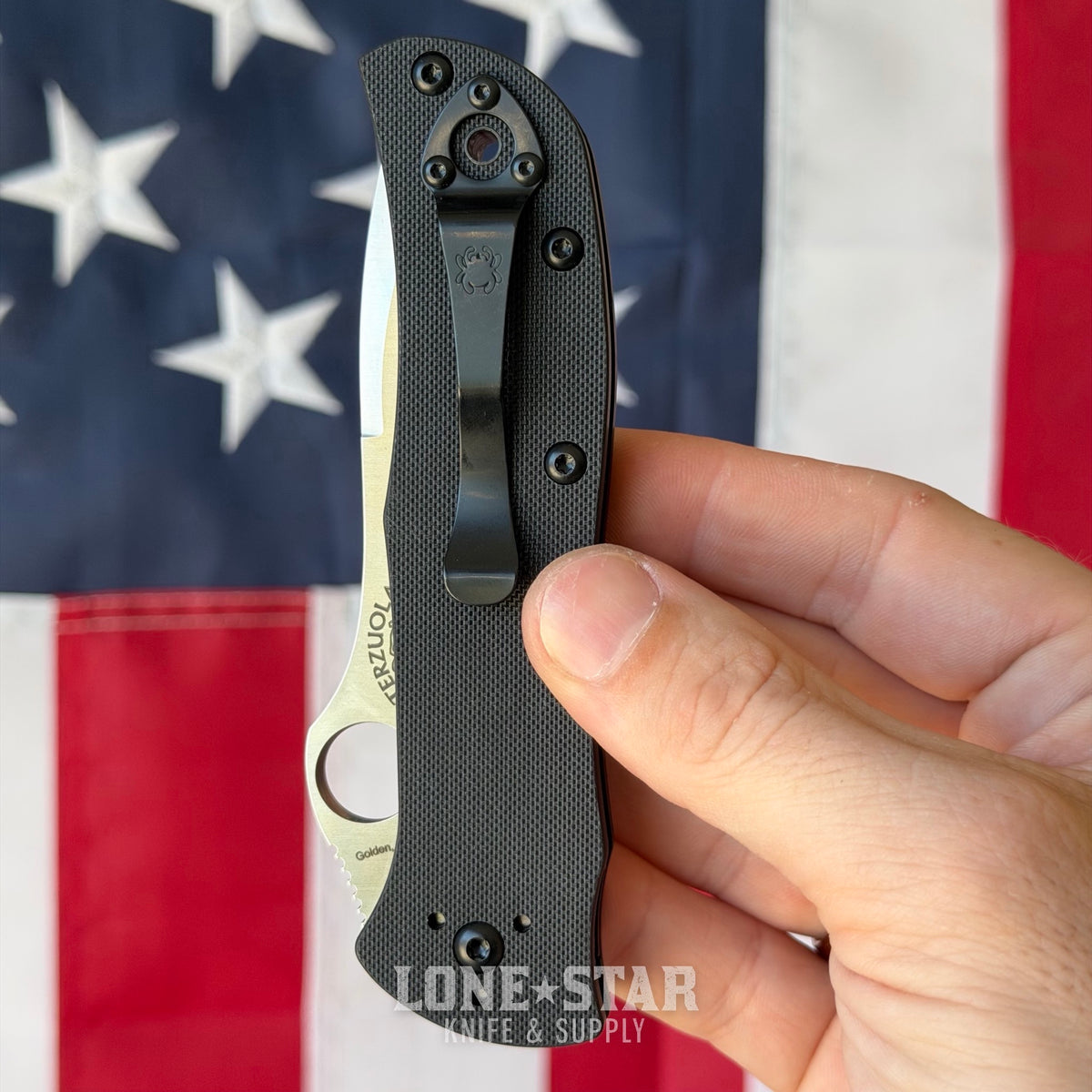 Spyderco Starmate Sprint Run Folding Knife - 3.5" CPM 20CV, Black G10 - Made in USA (SC55G20CVP)