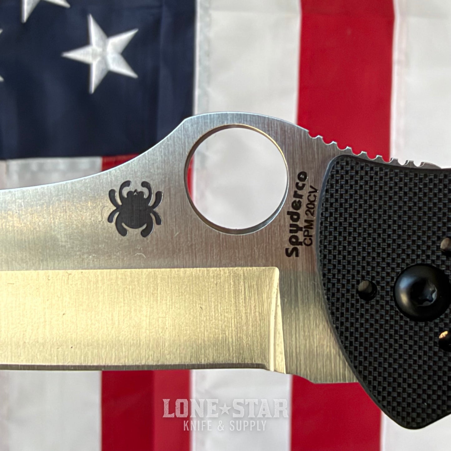 Spyderco Starmate Sprint Run Folding Knife - 3.5" CPM 20CV, Black G10 - Made in USA (SC55G20CVP)