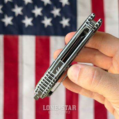 The Back Door: Heretic Medusa Manual Knife - Toxic Green Cel Shade, 3" MagnaCut Tanto, Cerakote Blade and Handle, Serial 078 - Made in USA (H010-CS-TX) (Trade In)
