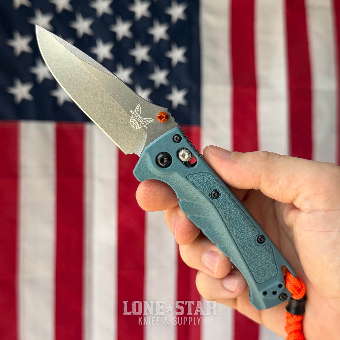 The Back Door: Benchmade Mini Adira Folding Knife - Blue Grivory, 3.21" MagnaCut Drop Point, AXIS Lock - Made in USA (18065) (Trade In)