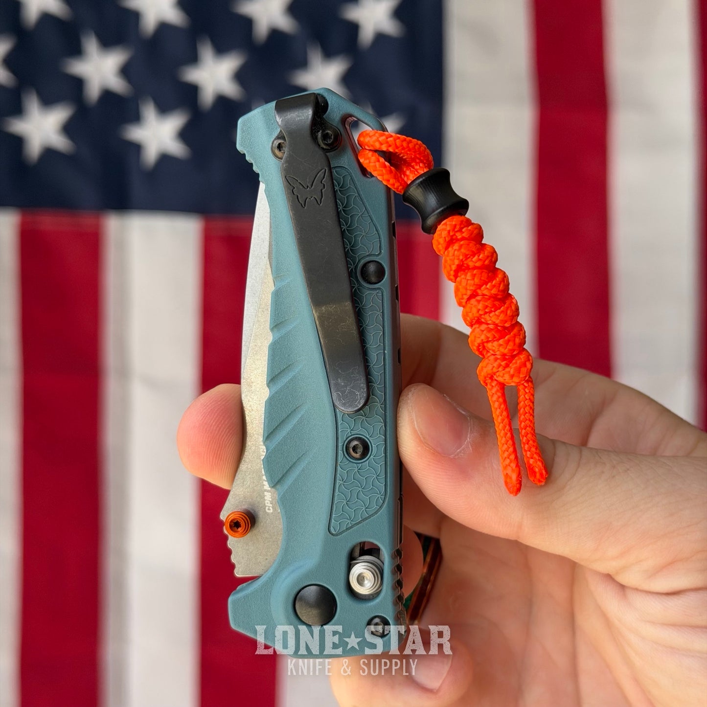 The Back Door: Benchmade Mini Adira Folding Knife - Blue Grivory, 3.21" MagnaCut Drop Point, AXIS Lock - Made in USA (18065) (Trade In)