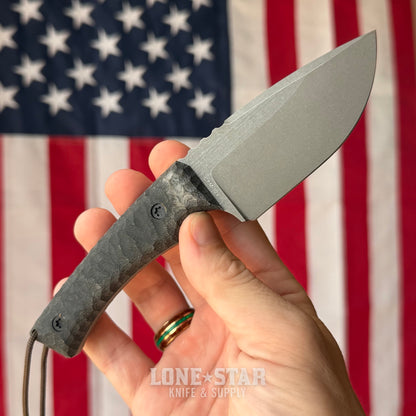 Townsend Knife Co. Big T 3.25" Fixed Blade - CPM 10V 65 HRC, Black Linen Micarta, Redeemed Sheath - Made in USA