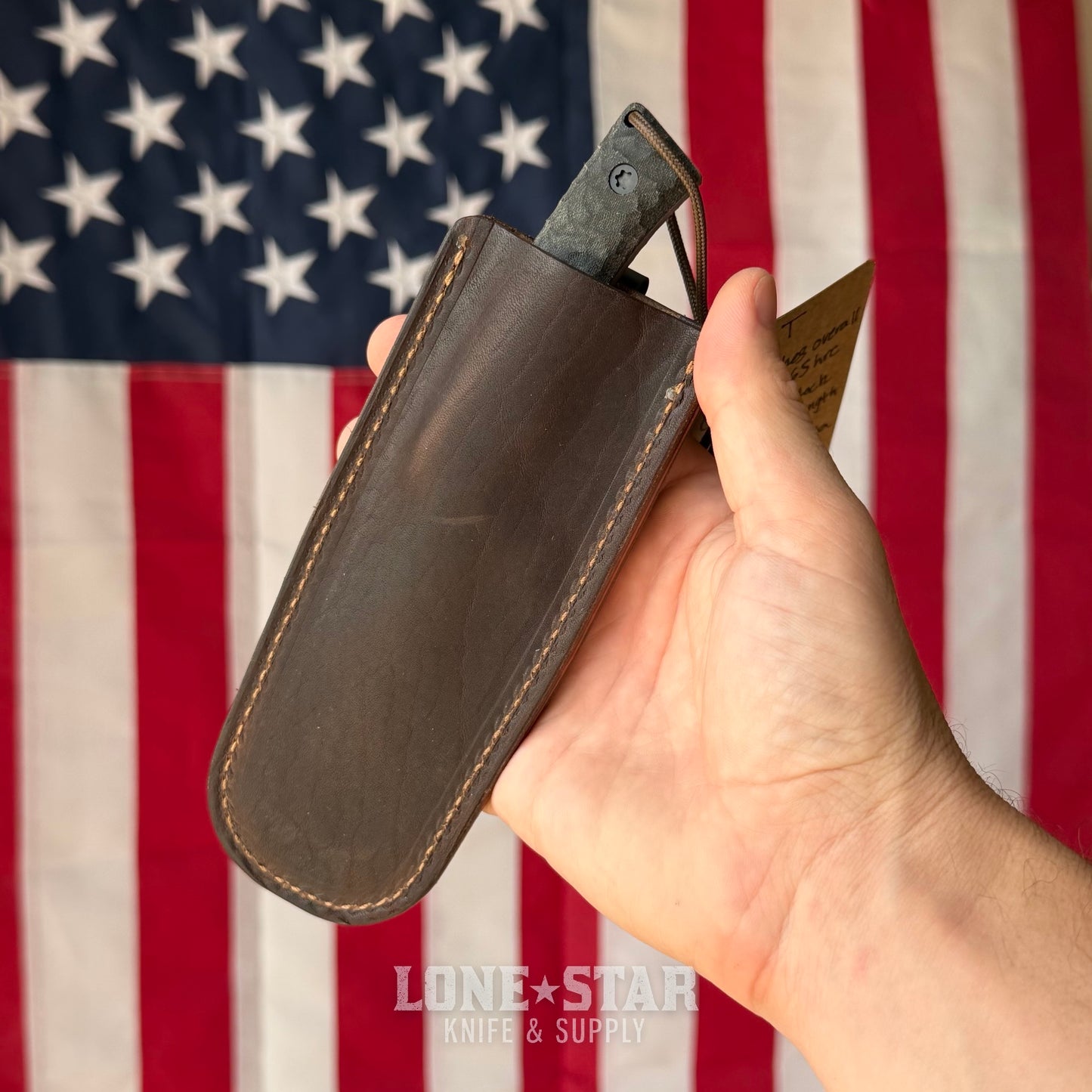 Townsend Knife Co. Big T 3.25" Fixed Blade - CPM 10V 65 HRC, Black Linen Micarta, Redeemed Sheath - Made in USA