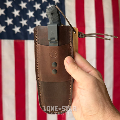Townsend Knife Co. Big T 3.25" Fixed Blade - CPM 10V 65 HRC, Black Linen Micarta, Redeemed Sheath - Made in USA