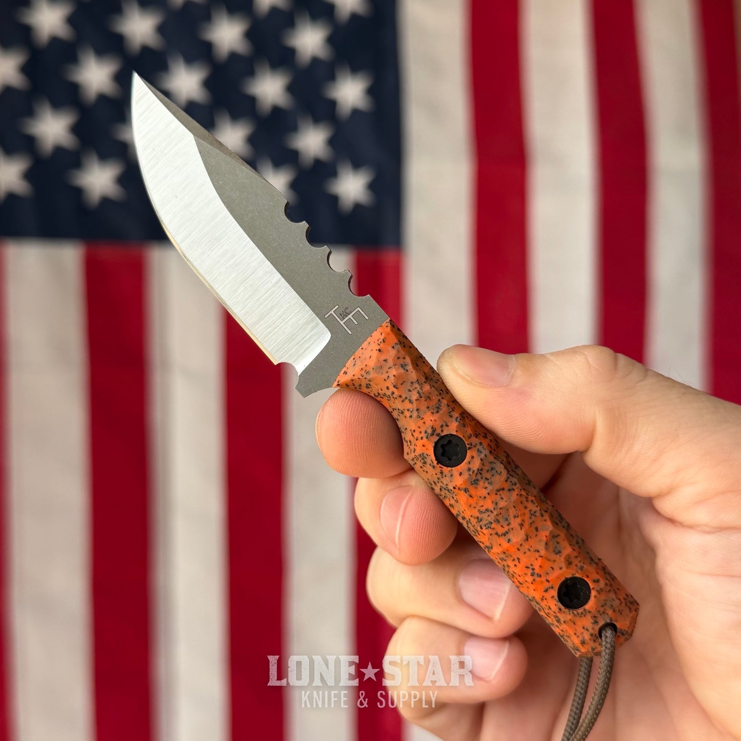 Townsend Knife Co. Mini MC 2.75" Fixed Blade - CPM 10V 65 HRC, Bicolor Blaze GripX, Redeemed Creations Sheath - Made in USA