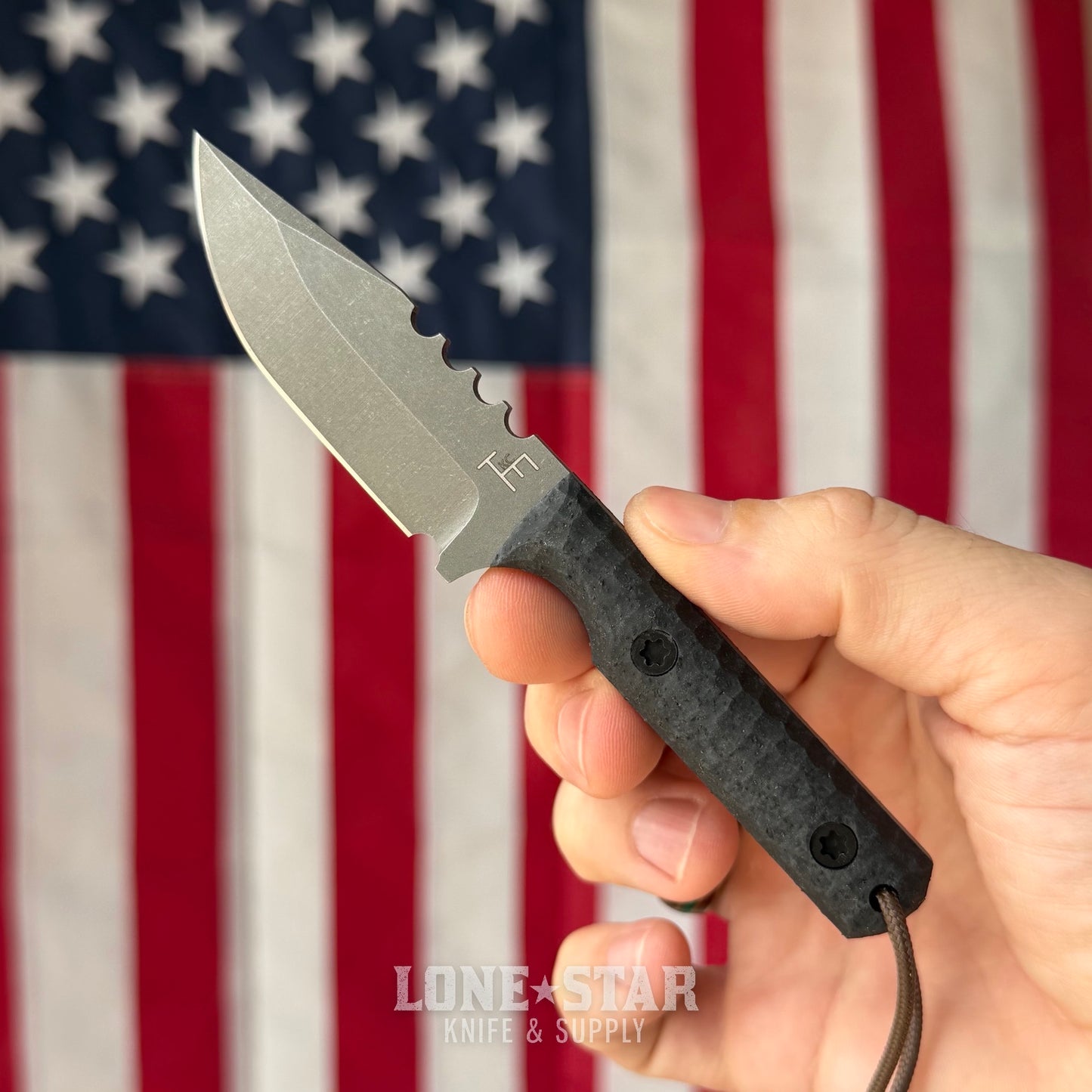 Townsend Knife Co. Mini MC 2.75" Fixed Blade - CPM 10V 65 HRC, Granite GripX, Leather Taco Sheath - Made in USA
