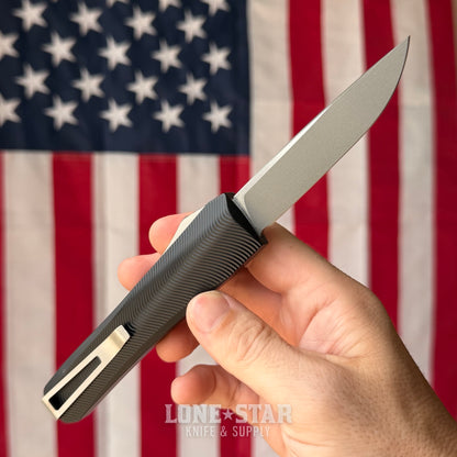 Core Edge USA 0331 Pulsar OTF Auto Knife - Black Aluminum, 3.35" MagnaCut Drop Point, Single Edge - Made in USA
