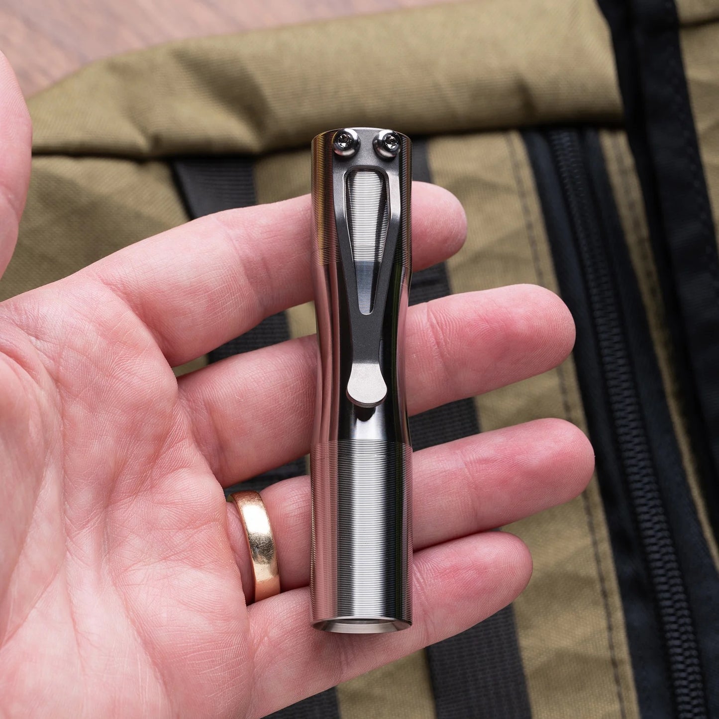 Apollo Flashlight – Titanium Body, Nitecore 14500 Rechargeable Battery – Made in USA