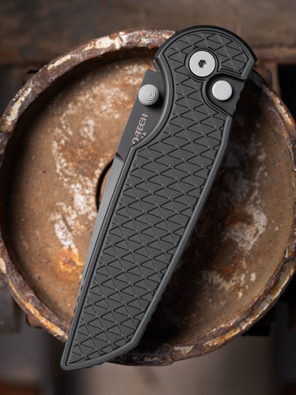 Pro-Tech TR-3 Integrity Manual Knife - Relic Black Handle, DLC MagnaCut Blade (INT1106)