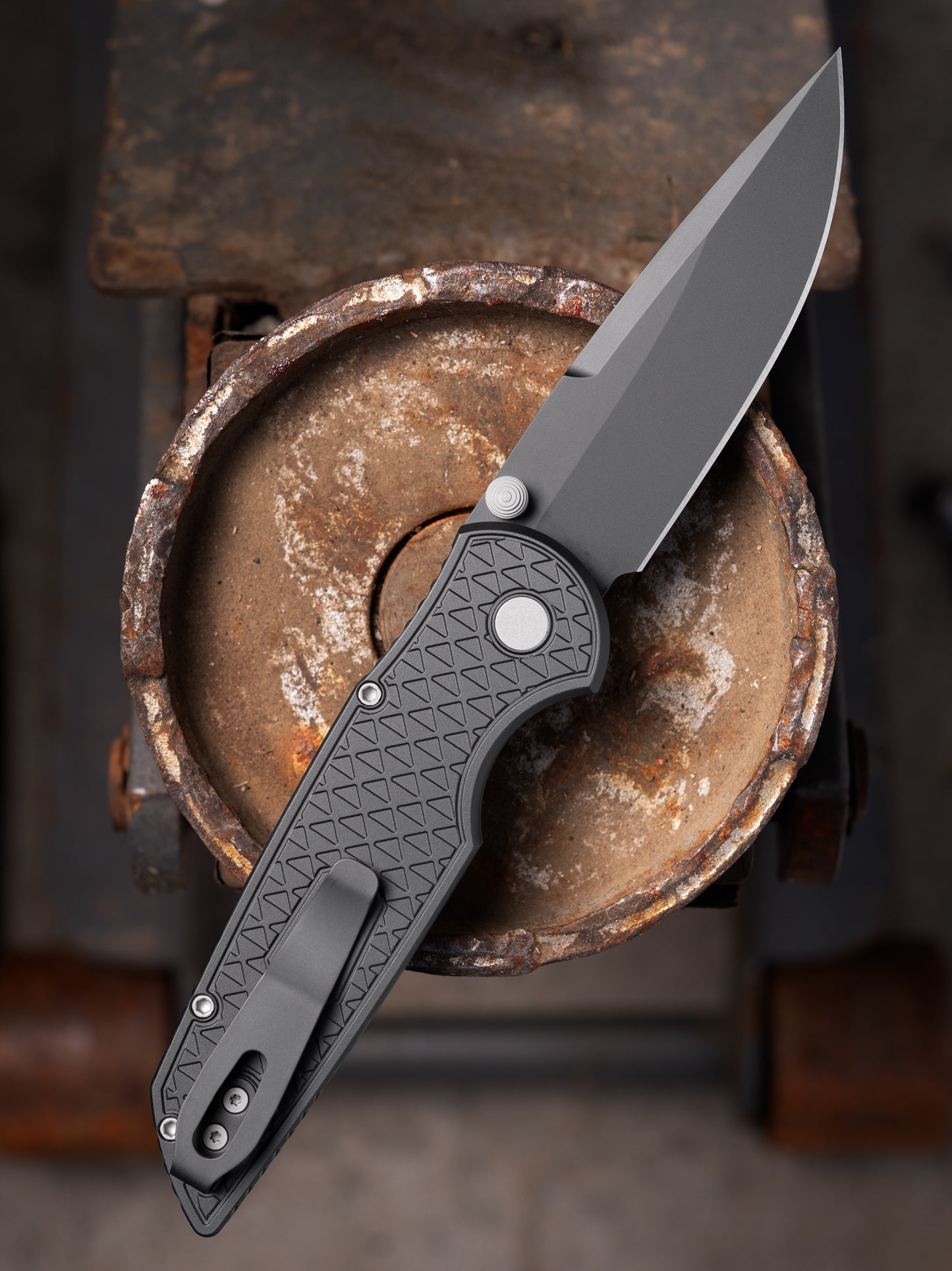 Pro-Tech TR-3 Integrity Manual Knife - Relic Black Handle, DLC MagnaCut Blade (INT1106)