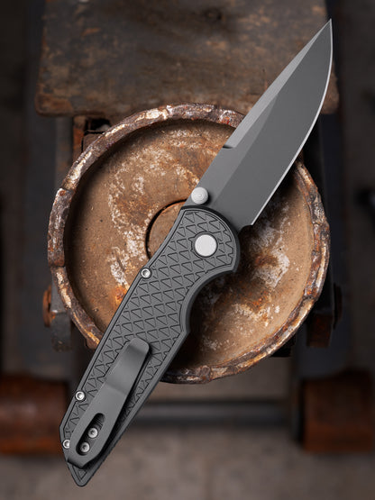 Pro-Tech TR-3 Integrity Manual Knife - Relic Black Handle, DLC MagnaCut Blade (INT1106)