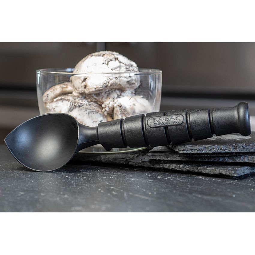KA-BAR Dessert Destroyer Ice Cream Scoop – Black Creamid, Tactical Handle Design – Made in USA (KA9928)