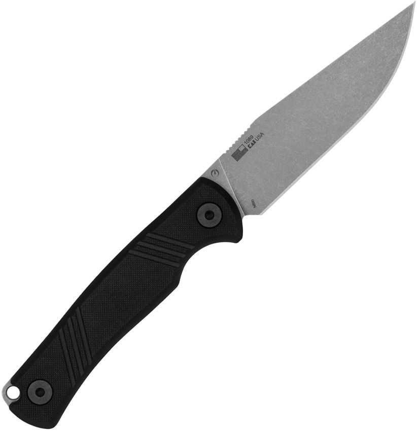 Pack Mule Fixed Blade Knife – Black G10 Handle, 4″ Working Finish Bohler N690 Clip Point Blade (KS1089)