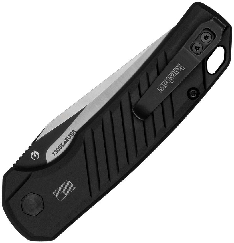 Launch 23 Automatic Knife – Black Aluminum Handle, 3.38″ CPM-154 Trailing Point Blade (KS7305)