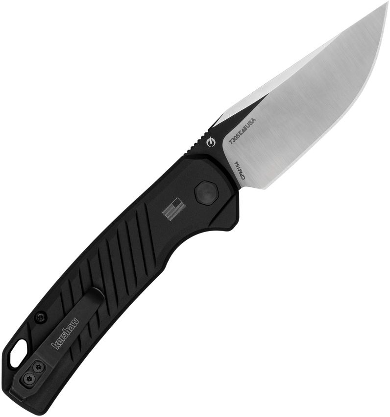 Launch 23 Automatic Knife – Black Aluminum Handle, 3.38″ CPM-154 Trailing Point Blade (KS7305)