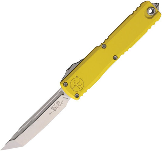 Microtech Auto Ultratech Gen IV 3.5" T/E OTF – Yellow Handle, M390MK Stonewash, Ram-Lok – Made in USA (MCT1123410YW)