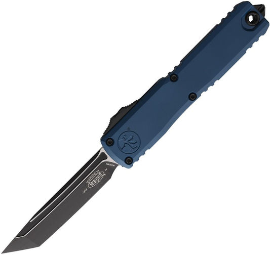 Microtech Auto Ultratech Gen IV 3.5" T/E OTF – Deep Ocean Handle, M390MK Tactical, Plain Edge, Ram-Lok – Made in USA (MCT112341DO)