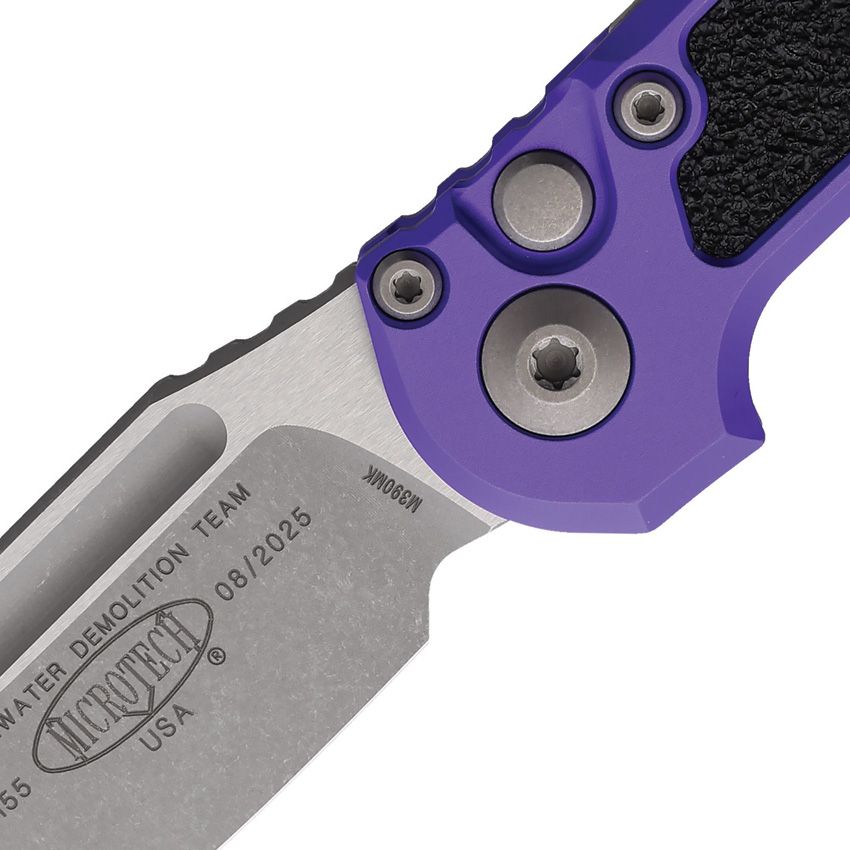 LUDT Gen III Automatic Knife – Purple Aluminum Handle w/ Black Insert, 3.5″ Apocalyptic Bohler M390MK Blade (MCT113510APPU)