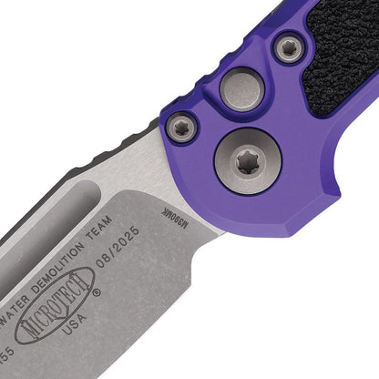 LUDT Gen III Automatic Knife – Purple Aluminum Handle w/ Black Insert, 3.5″ Apocalyptic Bohler M390MK Blade (MCT113510APPU)