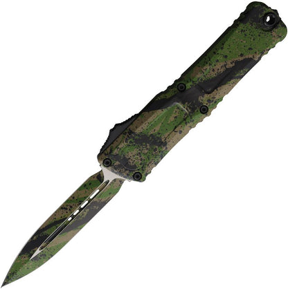 Microtech Combat Troodon Gen III Auto Knife – 4.0” Double Edge Blade, Badlands Camo, OTF – Made in USA (MCT114210DTABKS)