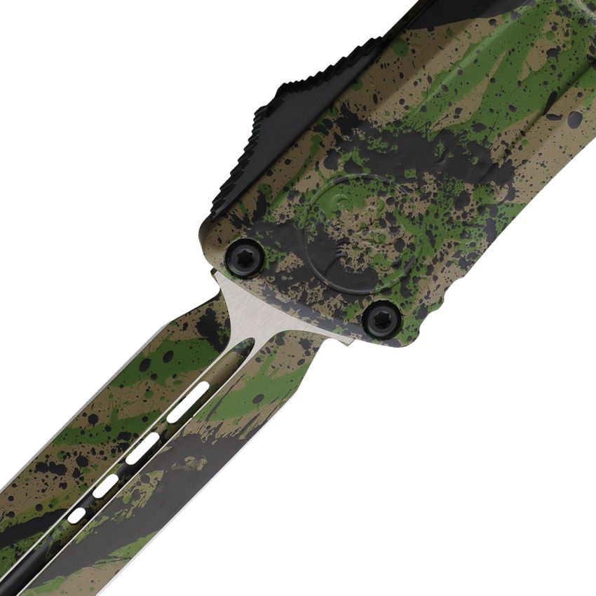 Microtech Combat Troodon Gen III Auto Knife – 4.0” Double Edge Blade, Badlands Camo, OTF – Made in USA (MCT114210DTABKS)
