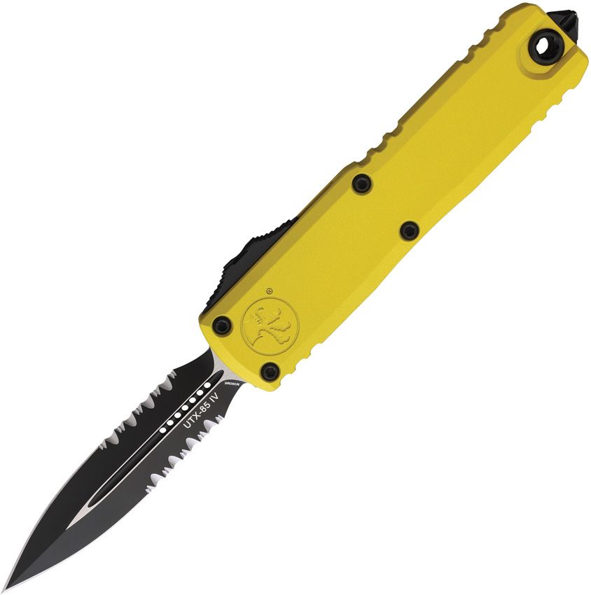 Microtech Auto UTX-85 Gen IV 3.1" D/E OTF – Yellow Handle, M390MK, Ram-Lok – Made in USA (MCT123242YW)