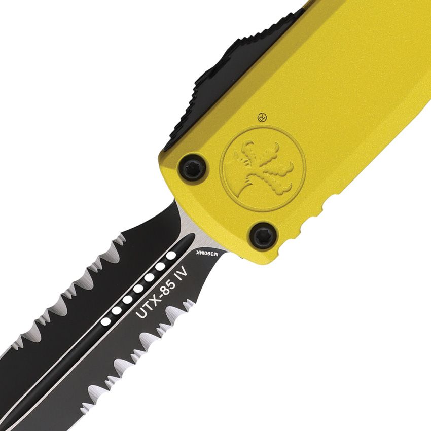 Microtech Auto UTX-85 Gen IV 3.1" D/E OTF – Yellow Handle, M390MK, Ram-Lok – Made in USA (MCT123242YW)