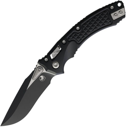 Microtech Amphibian Mini Ram-Lok Knife – 3.38" M390 Blade, Two-Tone, Black Frag Aluminum – Made in USA (137MRL-1FR)